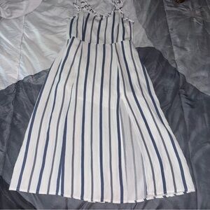 White and Blue Striped Dress